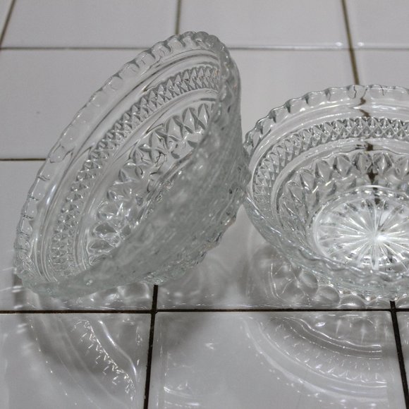 Vintage 1960's Ornate Cut Glass Bowls Condiment Serving - Picture 3 of 11